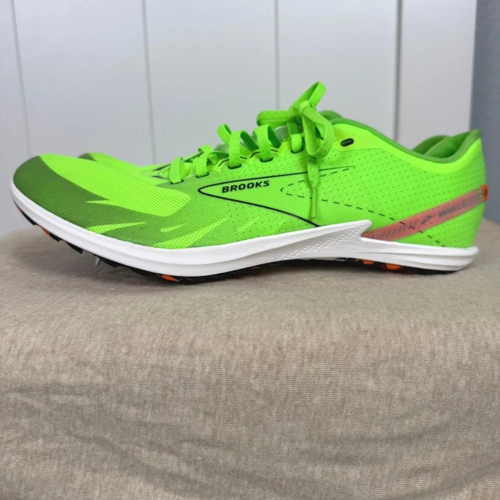 Brooks Wire v7 XC Track Racing Spikes‎ Neon Green Orange Mens Size 13